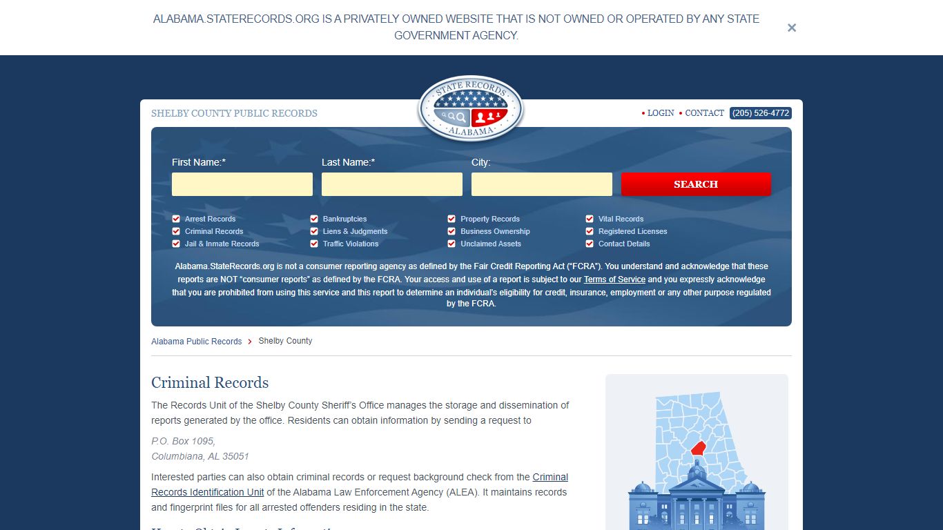 Shelby County Arrest, Court, and Public Records | StateRecords.org